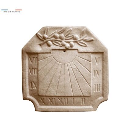 Reloj de sol Motivo provenzal piedra natural 35cmx35cm - decoración de pared para exterior y jardín