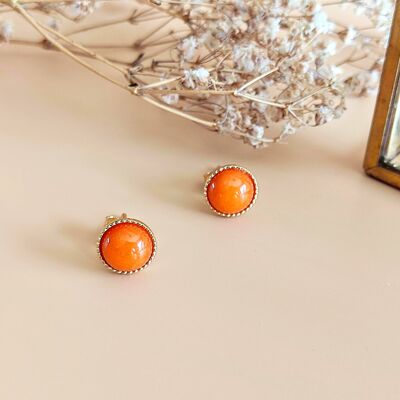 The Classic Orange Agate Earrings