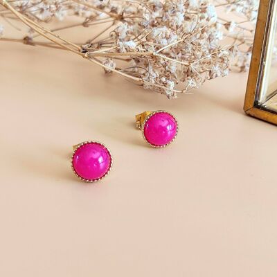 The Classic Pink Agate Earrings
