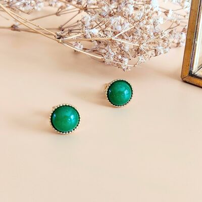 The Classic Green Agate Earrings
