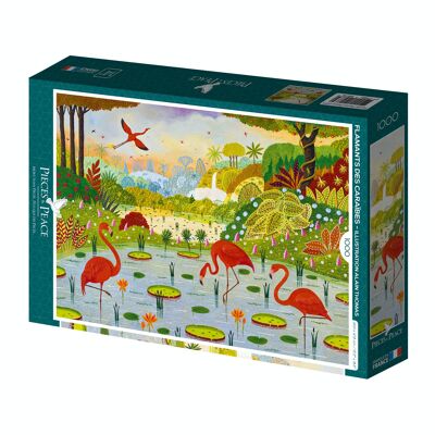 Karibische Flamingos - Puzzle mit 1000 Teilen