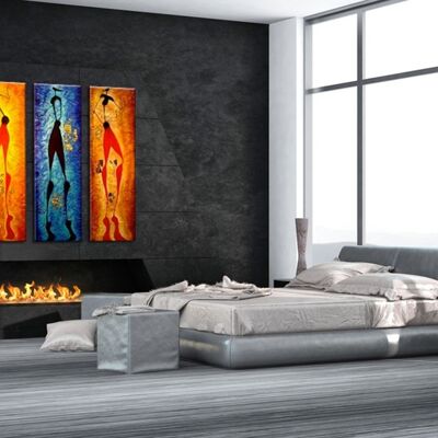 Abstract people Painting Triptych