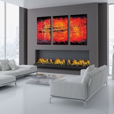 Lava Tableau Peinture Triptyque