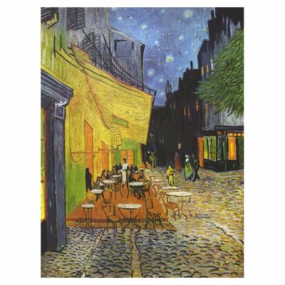 Reproducción de la terraza del café de Arles por la noche.