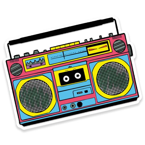 1980s Inspired Boombox Cassette Player Vinyl Sticker