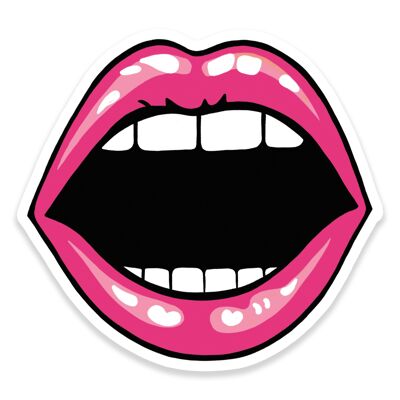 1980s Inspired Lips Vinyl Sticker