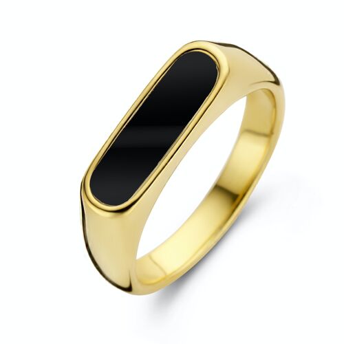 CO88 stainless steel ring with black inlay ipg