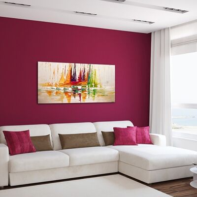 Colorful Sailboat Deco Painting