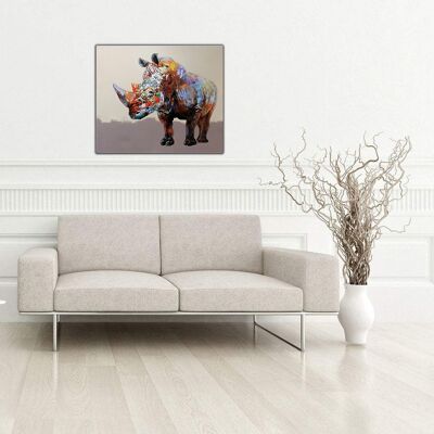 Poderoso Rinoceronte Pintura Moderna
