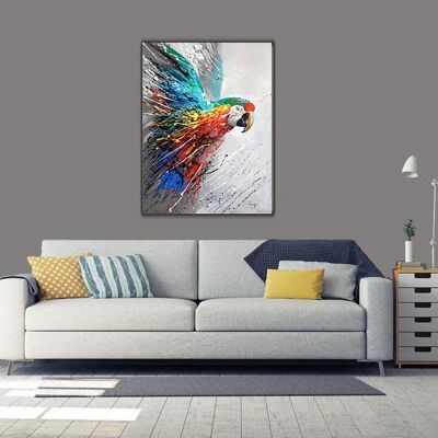 Pittura animale pappagallo colorato