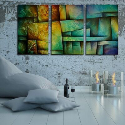 Abstract Urban Art Triptych Painting