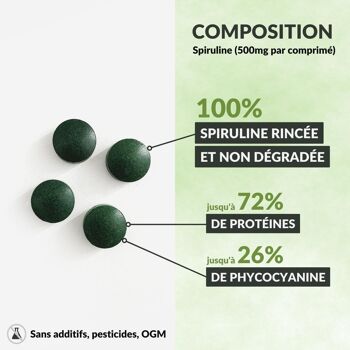 Spiruline cultivée en France 180 Comprimés 5