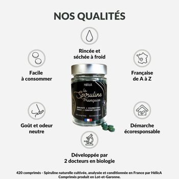 Spiruline cultivée en France 420 Comprimés 2