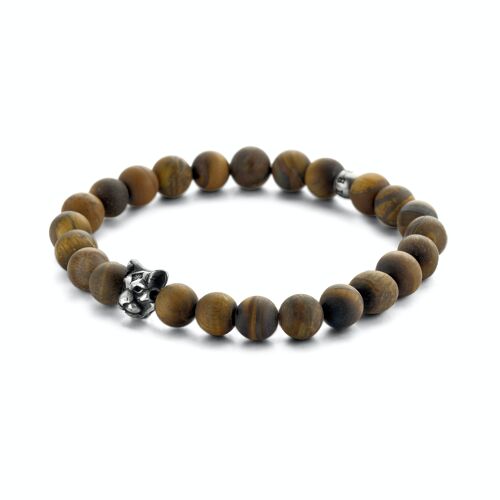 Kaliber Matt Tiger Eye Bracelet Panther Logo IPS Vintage 6mm/20cm