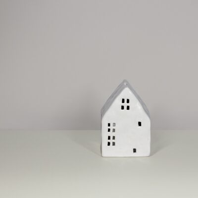 Porcelain House | Contemporary Tealight Holder | Handmade | Modern Home Décor | 2 colours & sizes | Glazed Finish