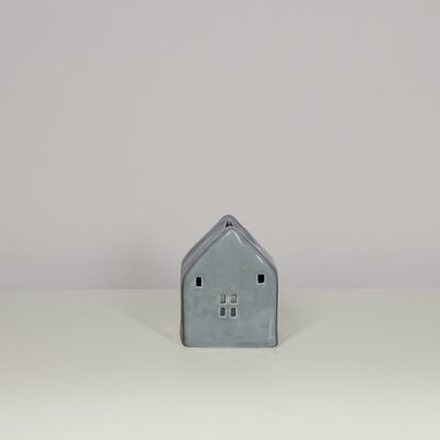 Casa di porcellana | Porta tealight contemporaneo | Fatto a mano | Arredamento moderno per la casa | 2 colori e taglie | Finitura smaltata