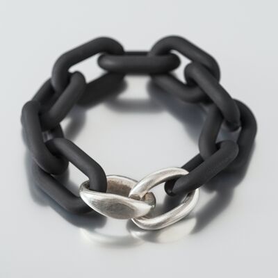 Acrylic Chunky Link Bracelet with Solid Sterling Silver Clasp
