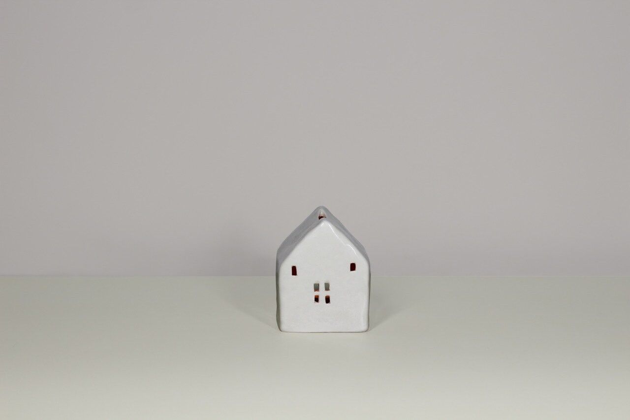 Porcelain House | Contemporary Tealight Holder | Handmade	| Modern Home Décor | 2 colours & sizes | Glazed Finish