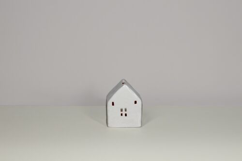 Porcelain House | Contemporary Tealight Holder | Handmade	| Modern Home Décor | 2 colours & sizes | Glazed Finish