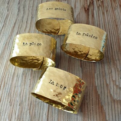 HAMMERED brass napkin ring - "La mer" collection