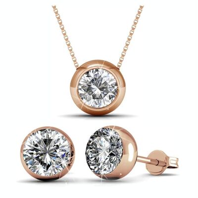 Parure Moon - Or Rosé et Cristal
