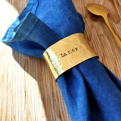 HAMMERED brass napkin ring - The sea