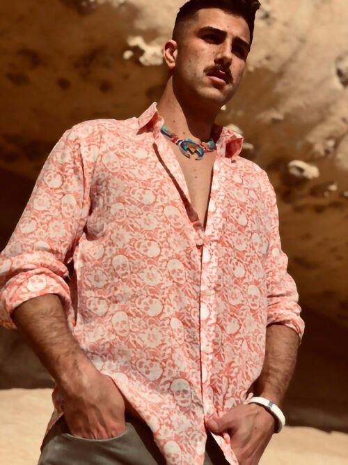 TIJUANA CORAL VERY LIGHTWEIGHT, SUPER THIN AND BREATHABLE QUALITY COTTON SHIRT