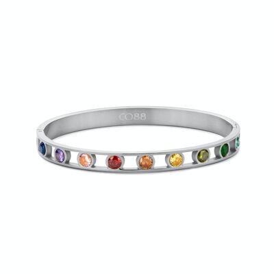 Bracciale rigido CO88 con cz ips arcobaleno