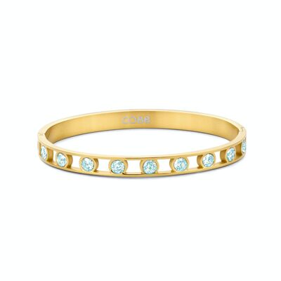 CO88 bangle with aquamarine blue cz ipg