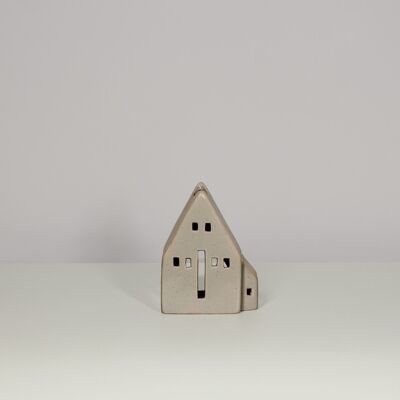 Rustikales Haus | Teelichthalter aus Porzellan | Handarbeit | Moderne Wohnkultur | 3 Farben & 5 Designs