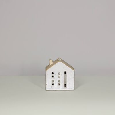 Maison Rustique | Photophore en porcelaine | Fait à la main | Décoration d'intérieur moderne | 3 couleurs & 5 motifs