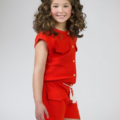 Girl's red casual overall LUERTO