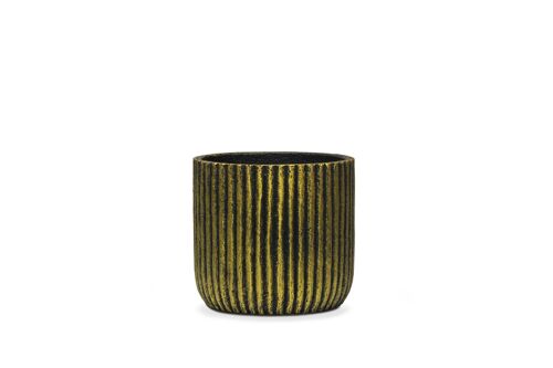 New Cement Plant Pot | Patterns with metallic paints Gold  | Light weight | Indoor Tumbler Pot