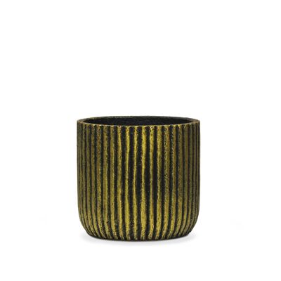 New Cement Plant Pot | Patterns with metallic paints Gold  | Light weight | Indoor Tumbler Pot