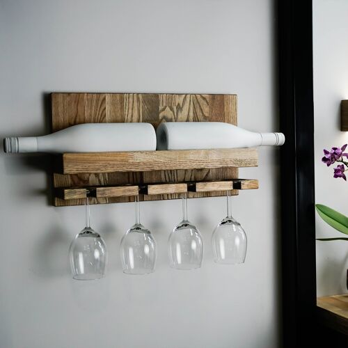 Wooden Wall Wine Bottle Rack