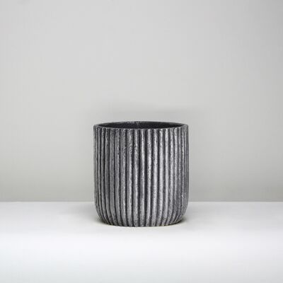 New Cement Plant Pot | Patterns with metallic paints Silver | Light weight | Indoor Tumbler Pot