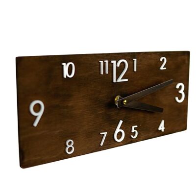 Reloj de pared rectangular de madera