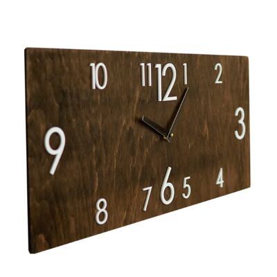 Gran reloj de pared rectangular de madera
