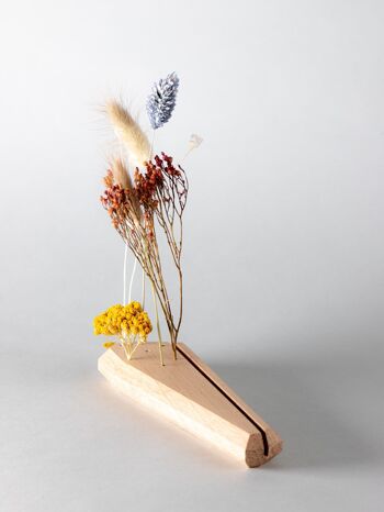 Porte-carte avec fleurs séchées en chêne français - Fleurs séchées à gauche - porte-polaroid - photo - présentoir d'impression 4