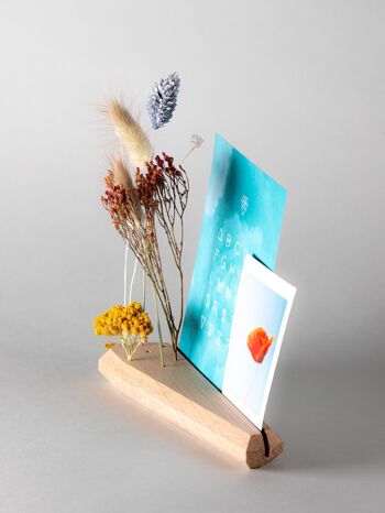 Porte-carte avec fleurs séchées en chêne français - Fleurs séchées à gauche - porte-polaroid - photo - présentoir d'impression 6