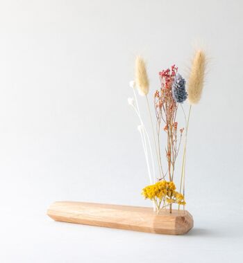 Porte-carte avec fleurs séchées en chêne français - Fleurs séchées à doite - porte-polaroid - photo - présentoir d'impression 2