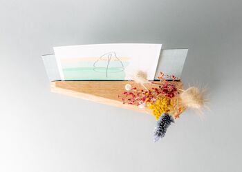 Porte-carte avec fleurs séchées en chêne français - Fleurs séchées à doite - porte-polaroid - photo - présentoir d'impression 3