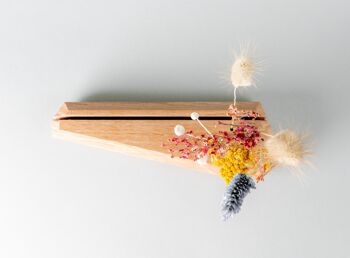 Porte-carte avec fleurs séchées en chêne français - Fleurs séchées à doite - porte-polaroid - photo - présentoir d'impression 4
