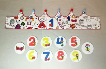 Couronne Numéros Interchangeables 1-9 ans Coloriage Super-Héros 2