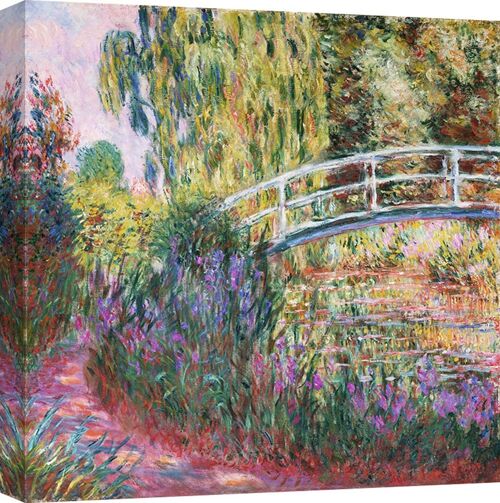 Quadro su tela di qualità museale: Claude Monet, Il ponte giapponese, laghetto con ninfee (dettaglio)