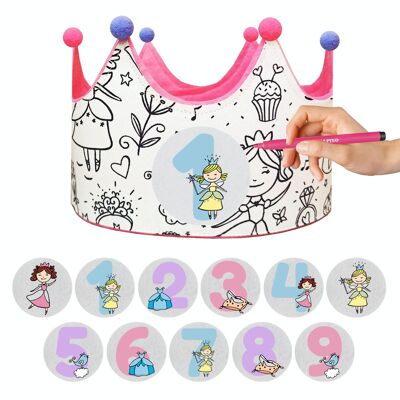 Crown Interchangeable numbers 1-9 years «Princess Coloring»