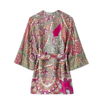 Kimono femme | bohème | dessins vintage | rose 3
