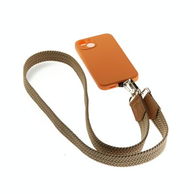 Beige braided phone strap