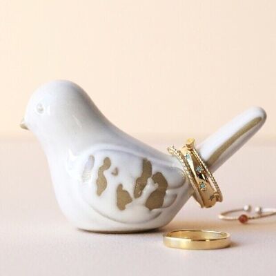 Porta anelli per uccelli in ceramica