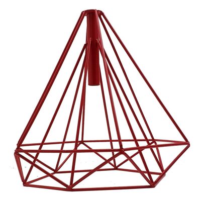 Lampade a sospensione a gabbia metallica geometrica rossa ~ 1992
